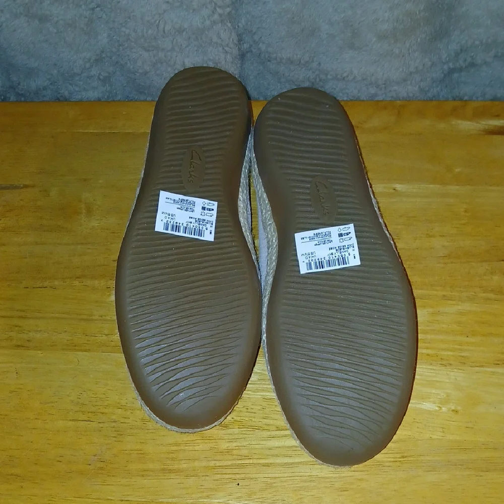 Clarks Cream Espadrilles Sleek Slip-On Shoes